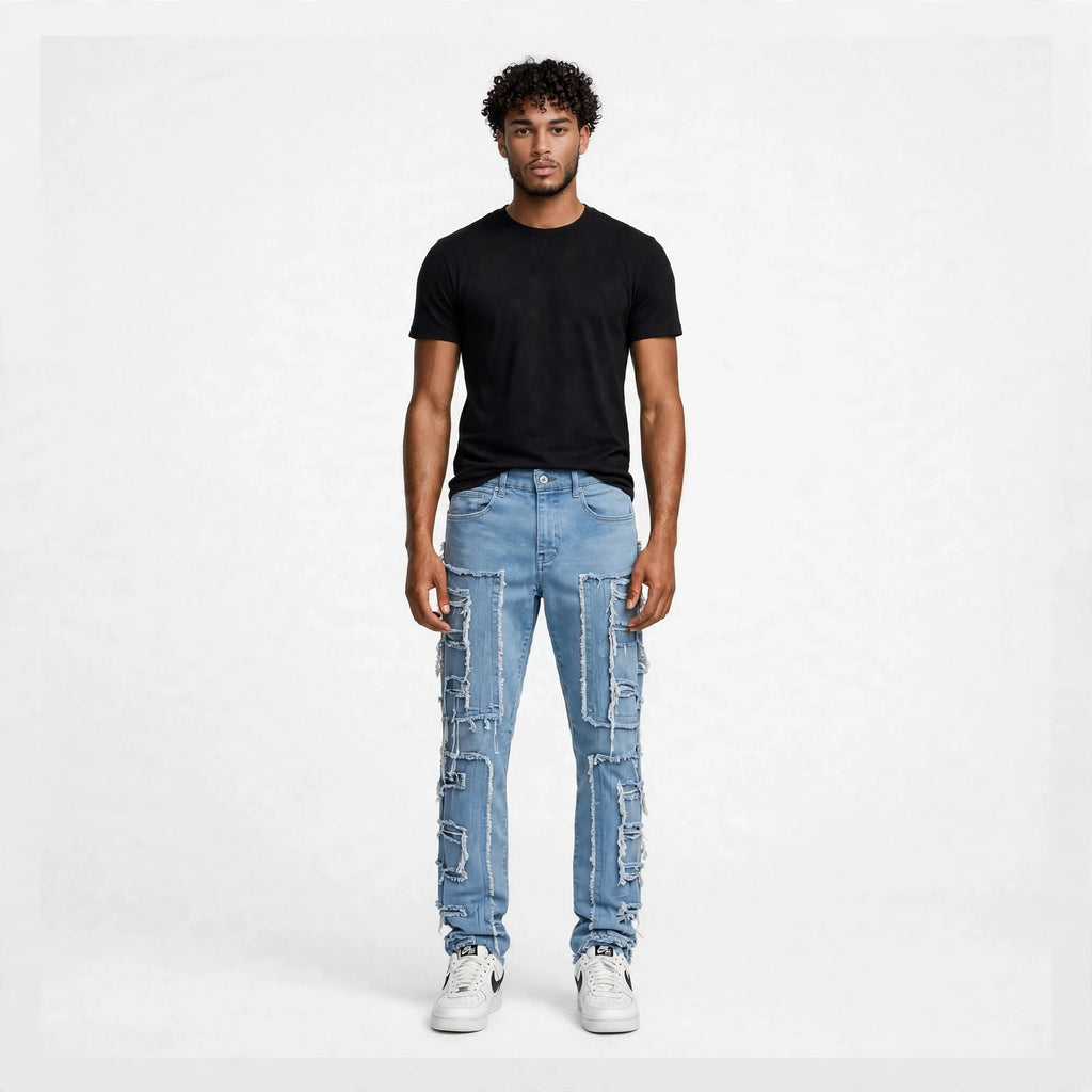 Mens bohemian distressed jeans  (30% OFF)  Now $7000