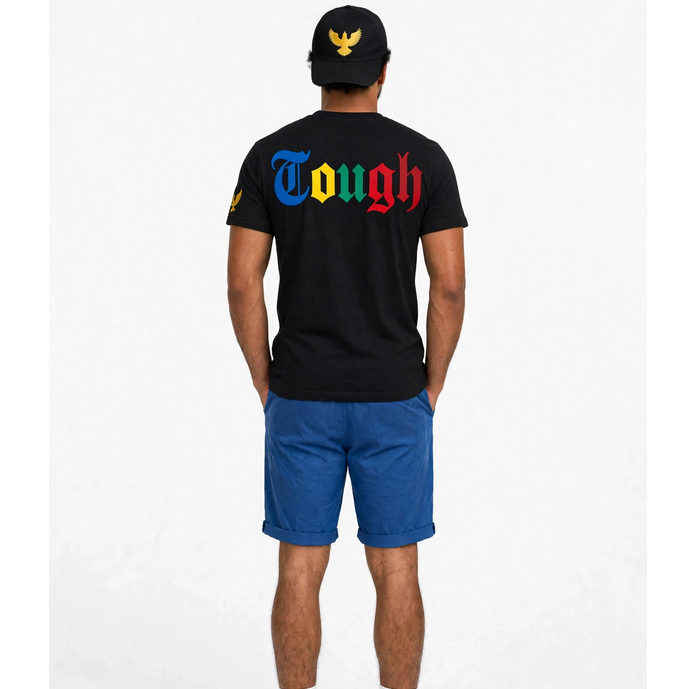 Tough eagles multi color bottom print tshirt (black)  (30% OFF)   Now $9,450