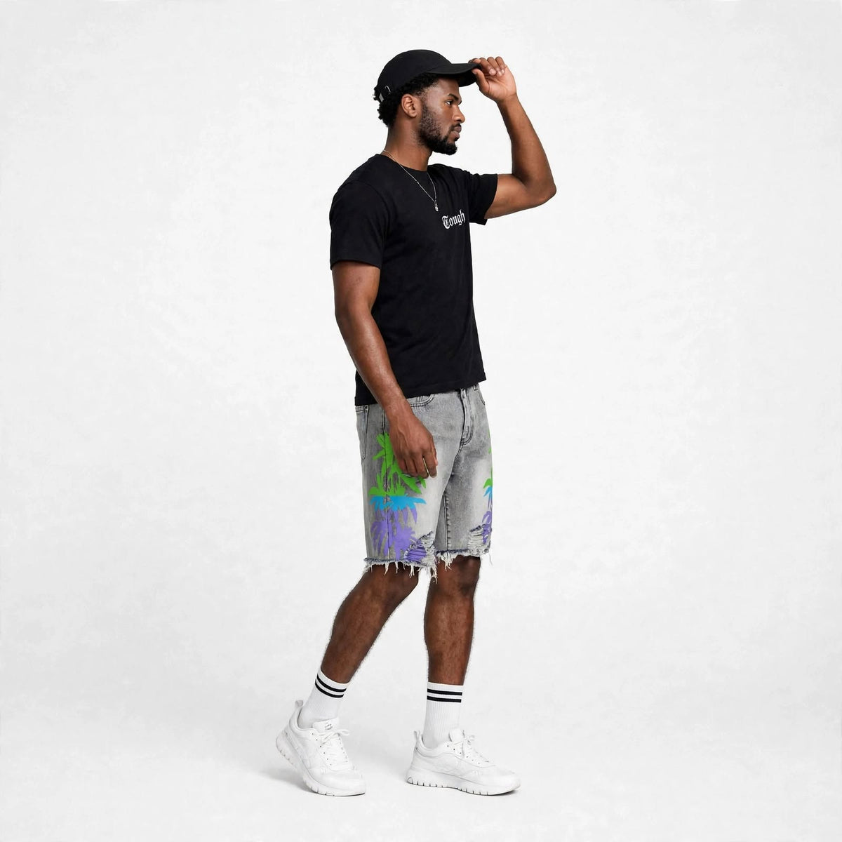 Mens printed design distres short pants  (30% OFF)   Now $9000
