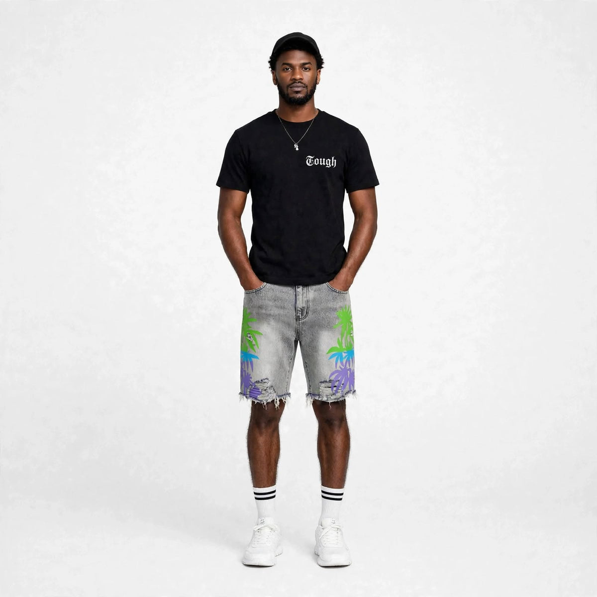 Mens printed design distres short pants  (30% OFF)   Now $9000
