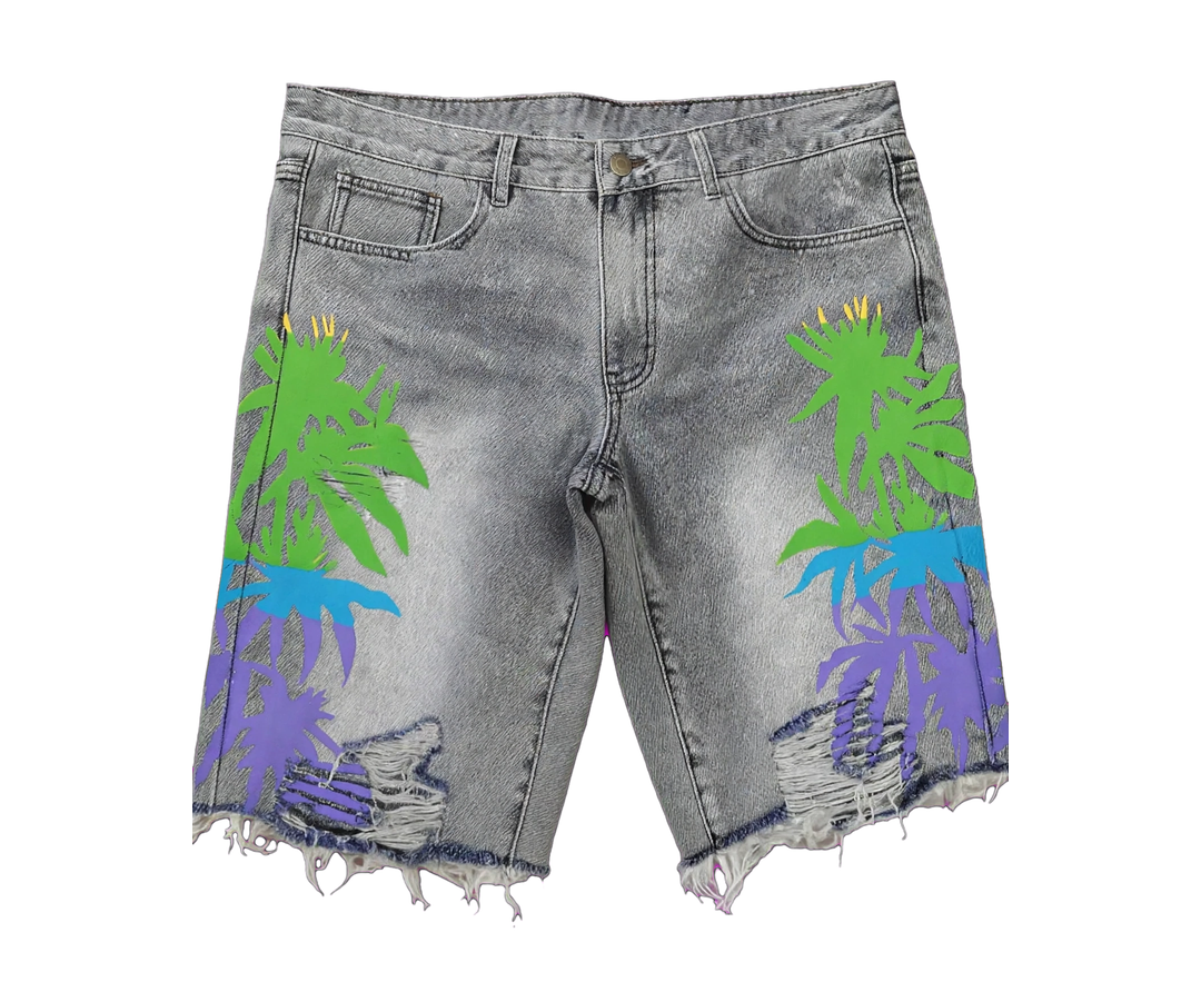Mens printed design distres short pants  (30% OFF)   Now $9000