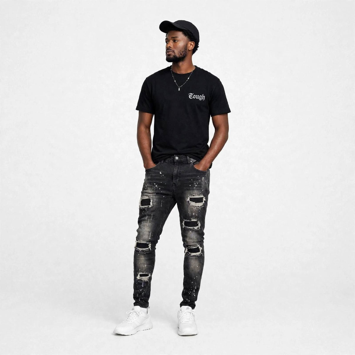 Mens distress slim fit jean  (30% OFF)  Now $7000