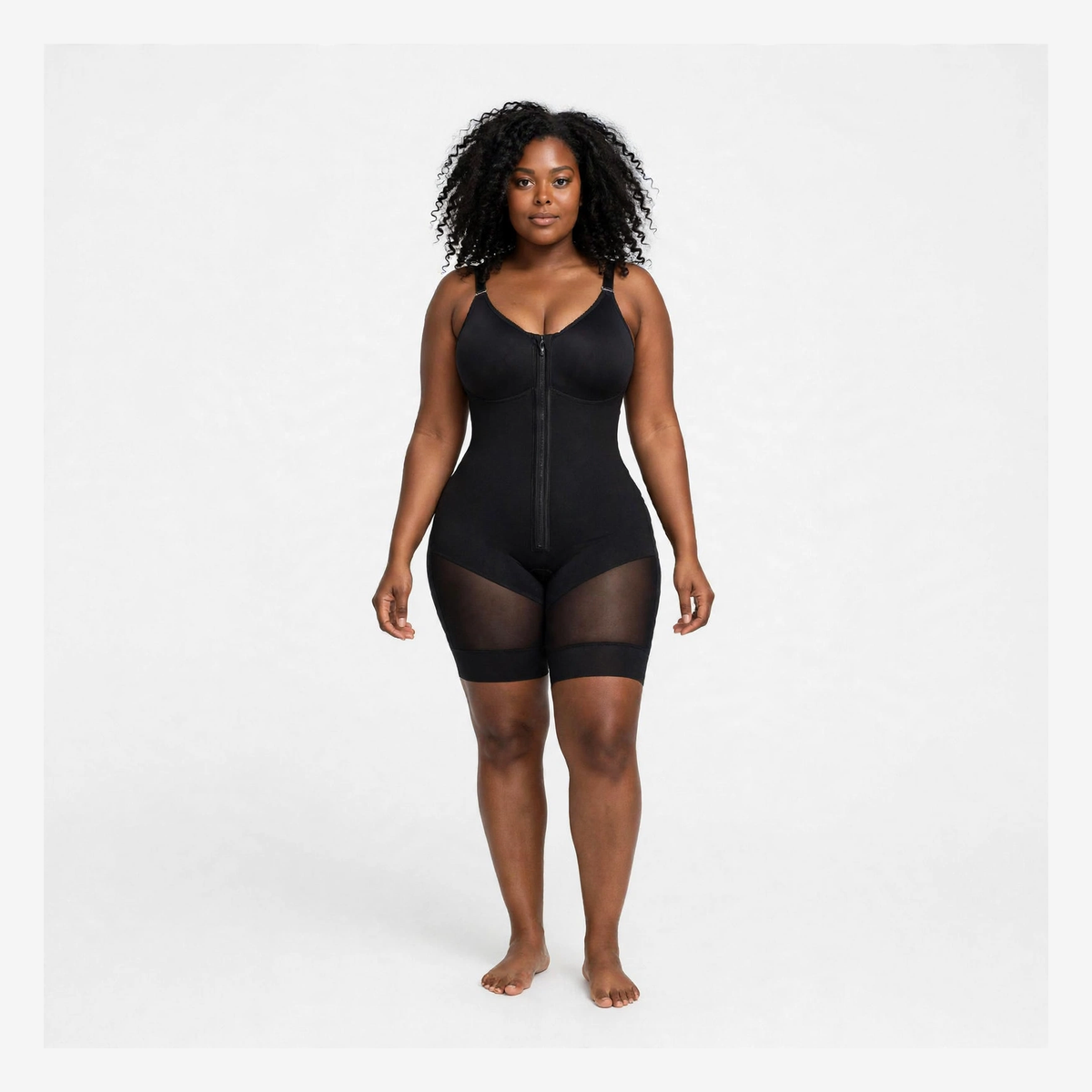 Black full bodysuit lace-net trim shaperwear.  (30% OFF)   Now $12,000