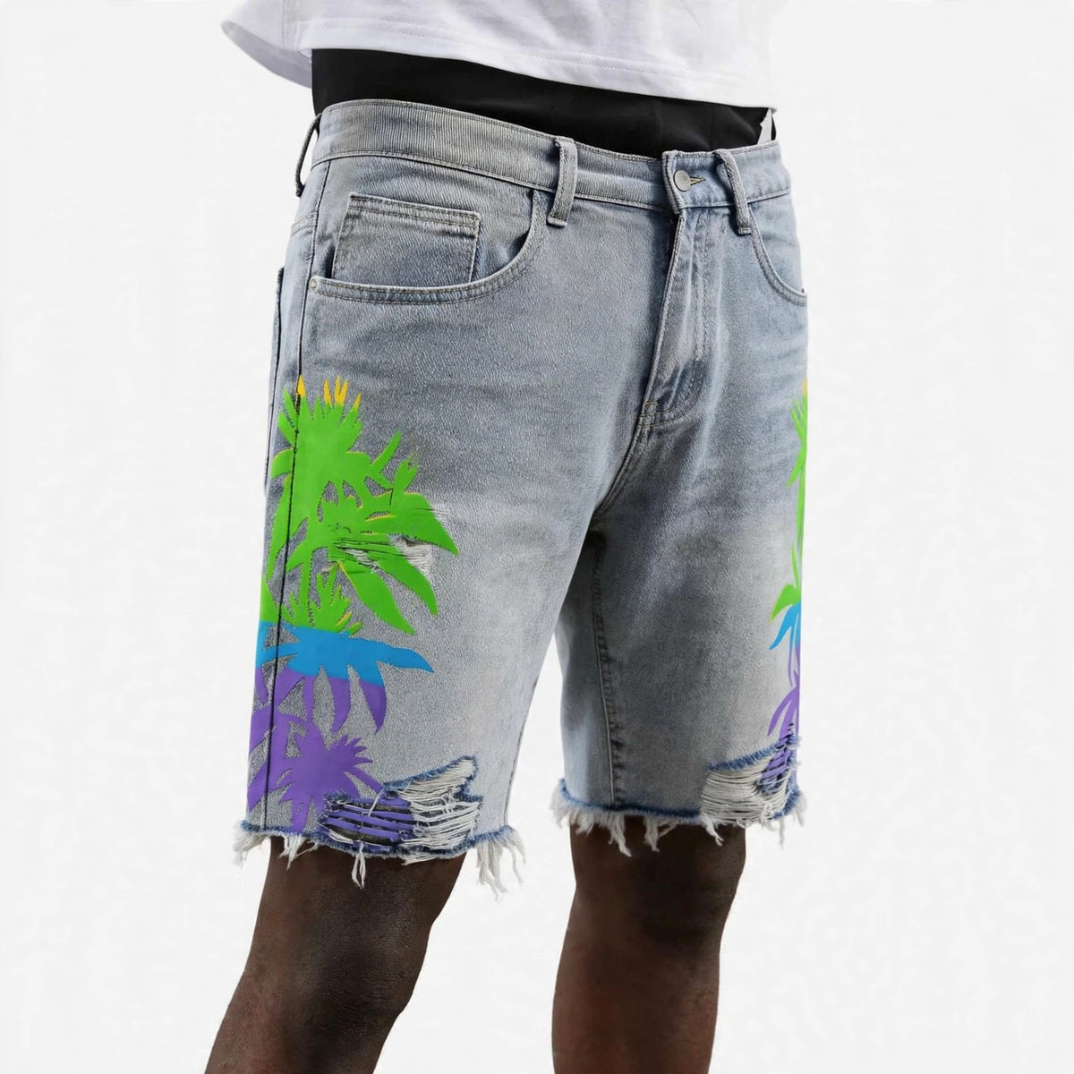 Mens printed design distres short pants  (30% OFF)   Now $9000
