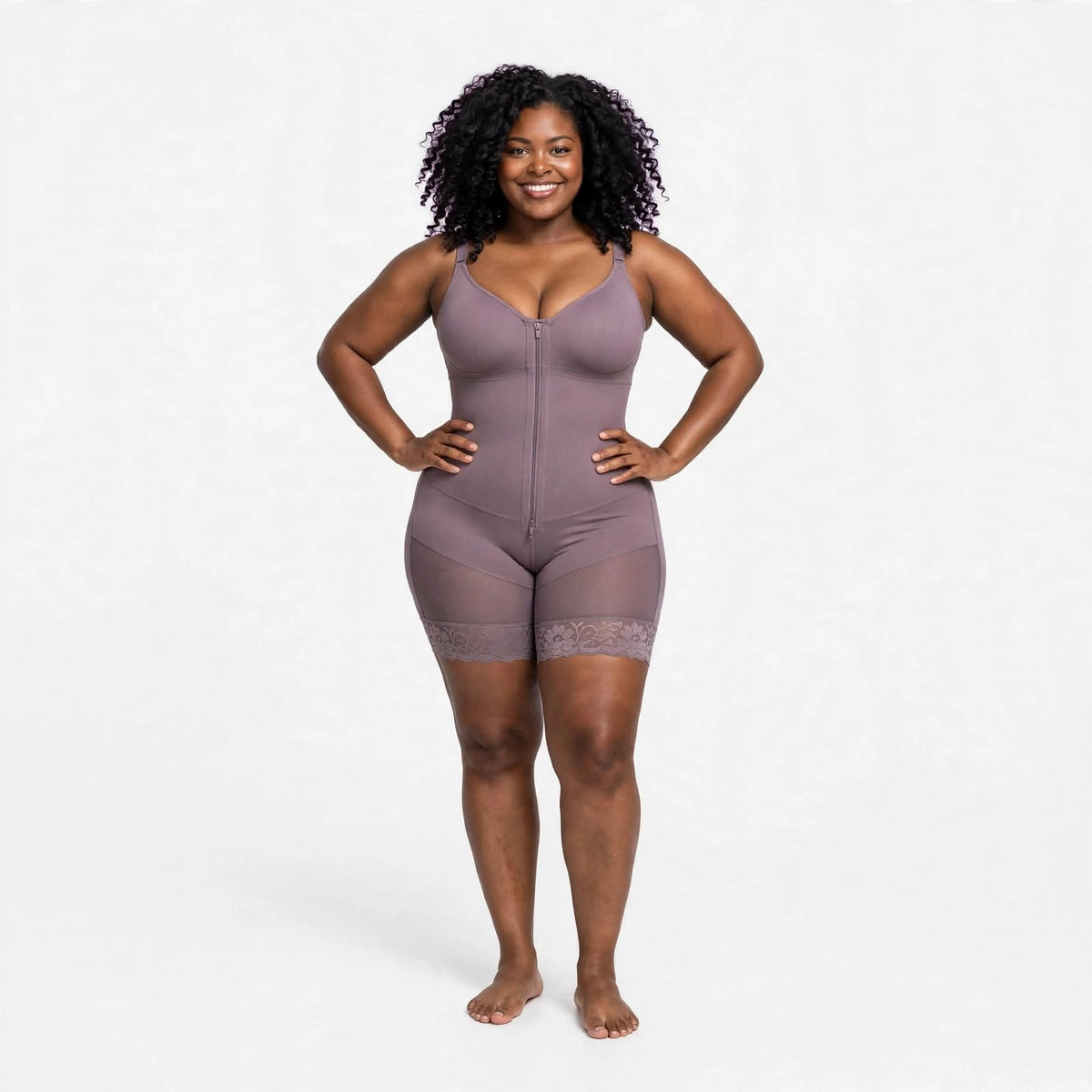 Fullbodysuit zipup lace trim shapewear.  (30% OFF)  Now $13,0000