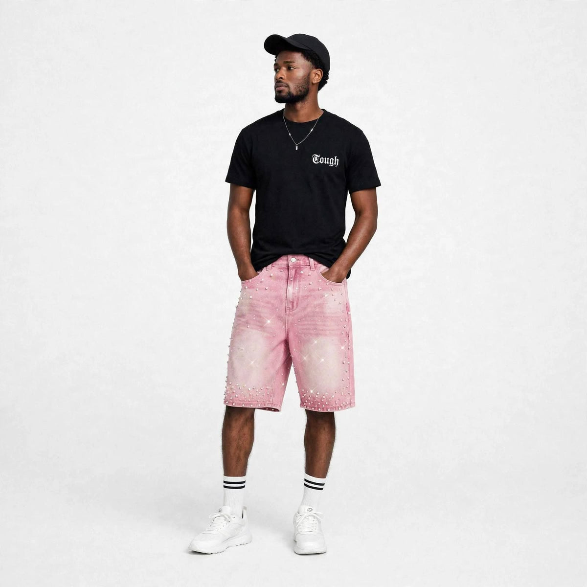 Mens pearl embellishments design short pant   (30% OFF)  Now $9500