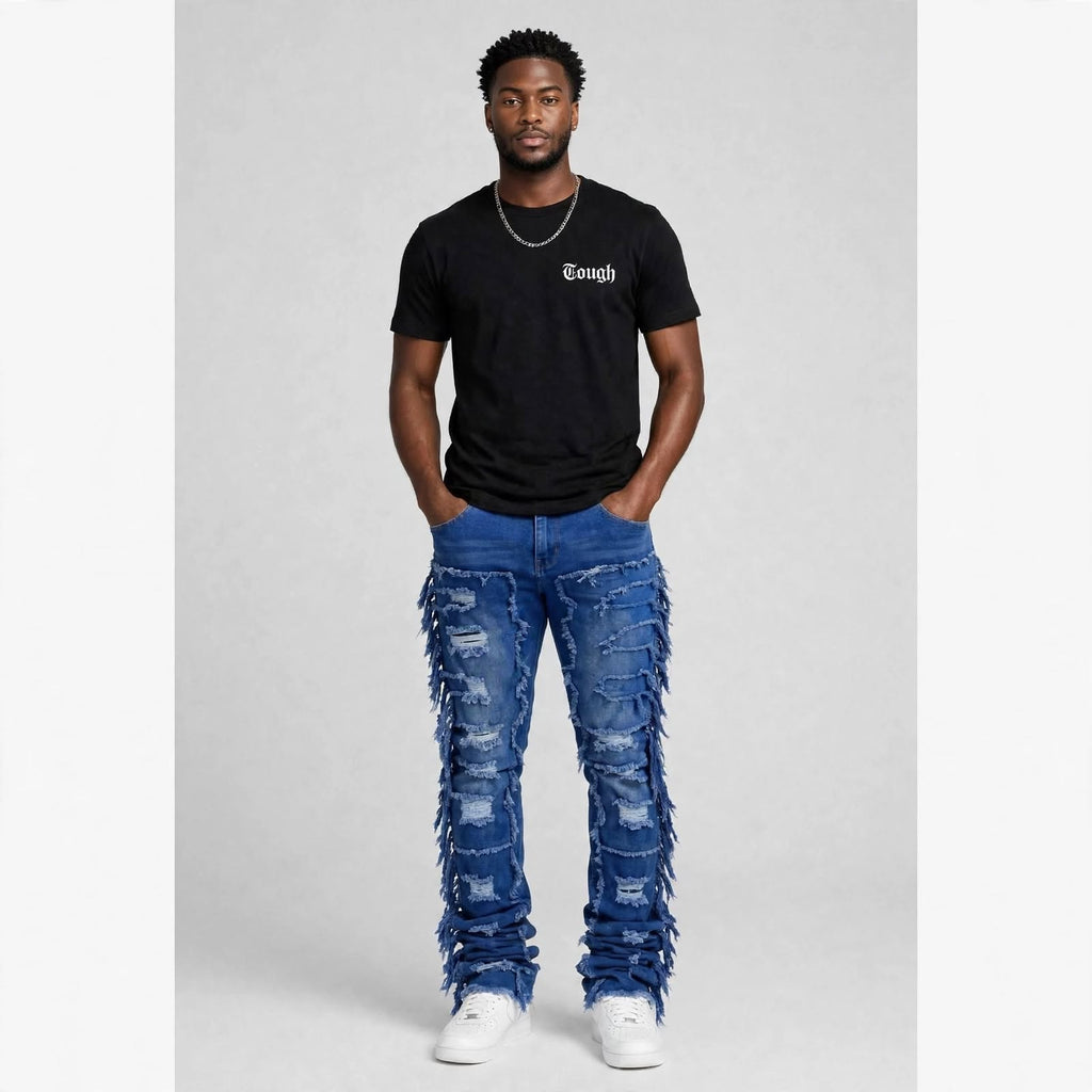 Mens bohemian distress jean  (30% OFF)  Now $7000