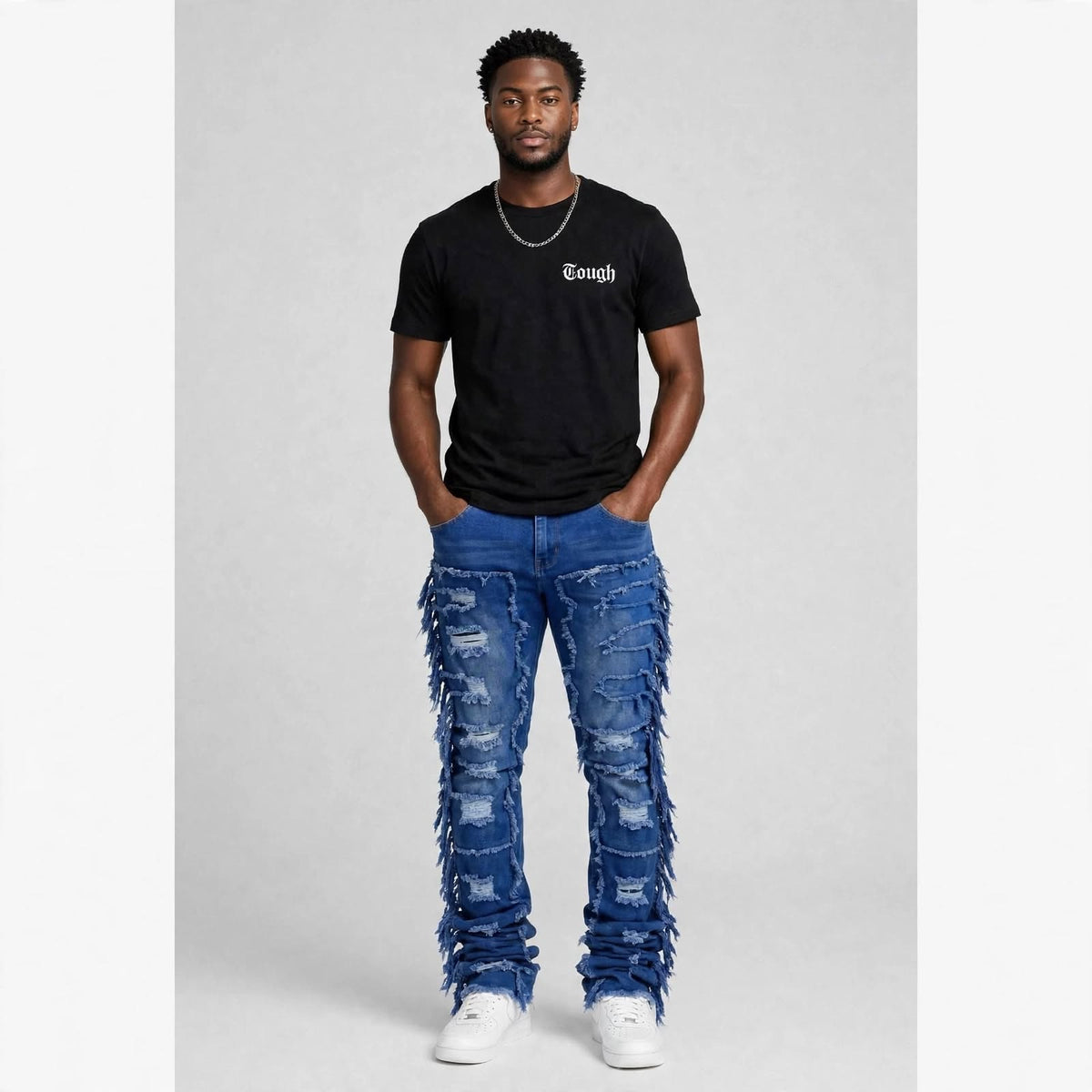 Mens bohemian distress jean  (30% OFF)  Now $7000